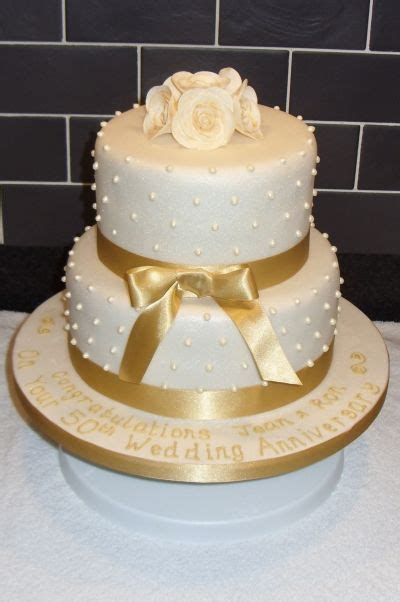 Golden Wedding Anniversary Cake By Kimsi On Cakecentral Anniversary