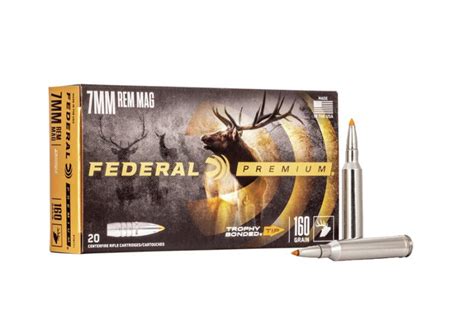 7mm Rem Mag Federal Premium 160gr Trophy Bonded Tip Ammo 20rd Box P7rtt1 Jandg Sales