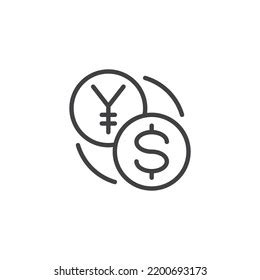 Currency Exchange Line Icon Linear Style Stock Vector Royalty Free