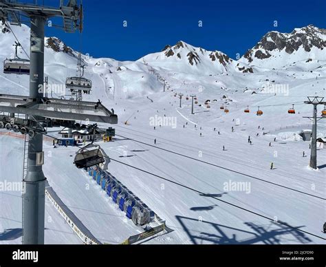 Skiing Area Silvretta Ski Arena Samnaun Ischgl Hi Res Stock Photography