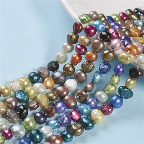 Dyed Natural Cultured Freshwater Pearl Beads Strands Lbeads