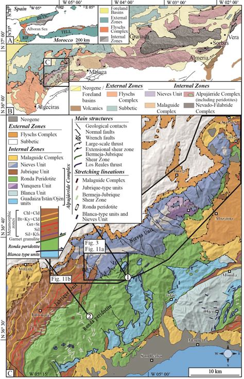 Geological Map Of The Betic Cordillera And Of The Study Area Showing