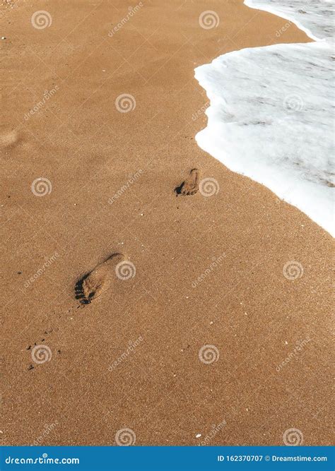 Human Footprints On The Beach Stock Image Image Of View Beach 162370707