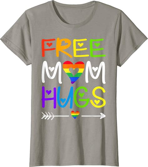 Free Mom Hugs Tshirt Rainbow Heart Lgbt Pride Month T Shirt