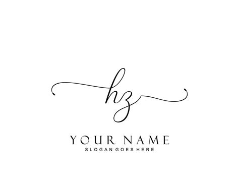 Initial Hz Beauty Monogram And Elegant Logo Design Handwriting Logo Of