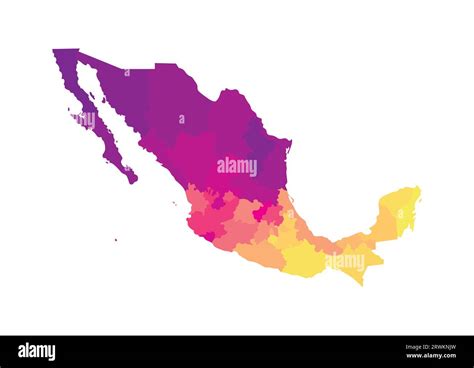 Vector isolated illustration of simplified administrative map of Mexico ...