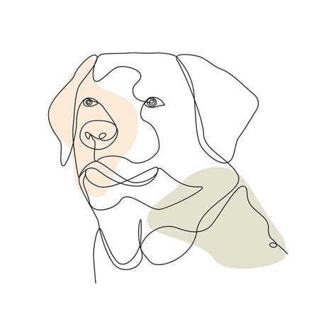 Dibujo continuo de una línea de perro en la ilustración de vector de