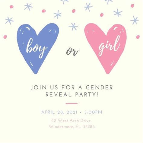 Free Custom Printable Gender Reveal Invitation Templates Canva