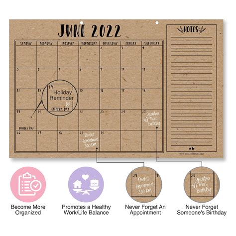 Large Desk Calendar 2022 2023 2022 Rustic Wall Calendar Desk