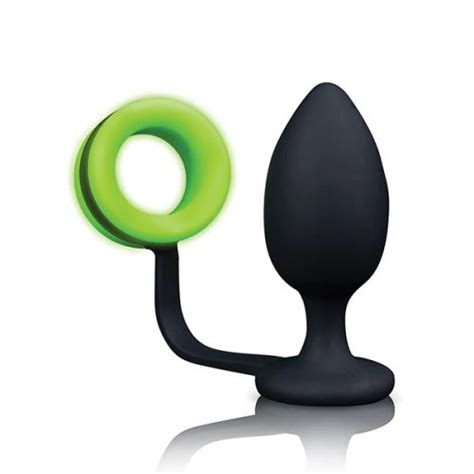 Shots Ouch Classic Butt Plug With Thick Detachable Cock Ring Glow In The Dark Sex Toys At