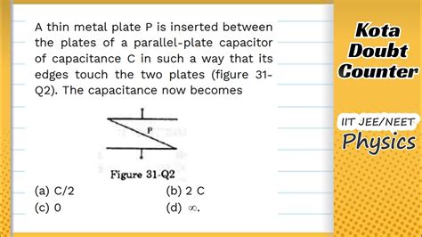 Hcv A Thin Metal Plate P Is Inserted Between The Plates Of A Parallel