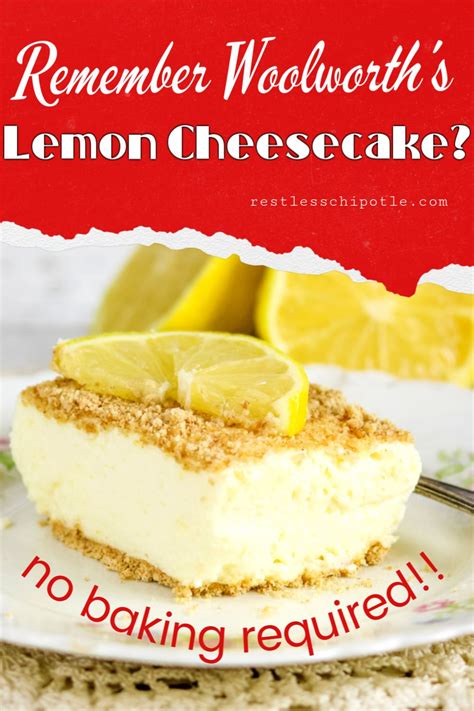 No Bake Lemon Cheesecake Woolworth S Recipe Recipe Lemon