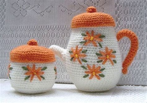 Amigurumi Pattern Crochet Tea Set And Cookies Diy Digital Etsy