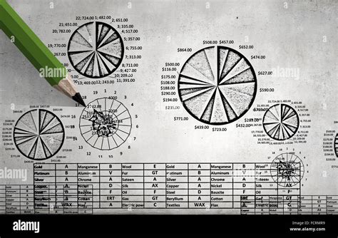 Market concept with pencil drawing graphs and diagrams Stock Photo - Alamy