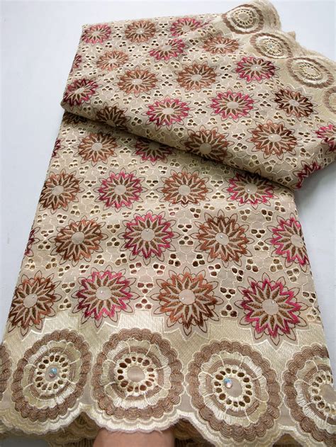 Kalume Latest African Lace Fabric Perforated Swiss Voile Yards