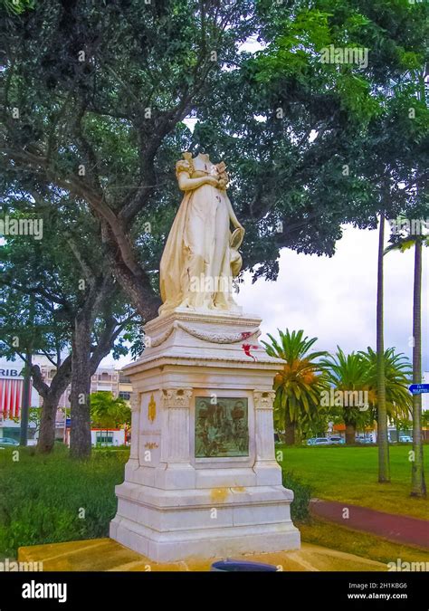 Fort-de-France, Martinique - February 08, 2013: The decapitated statue ...