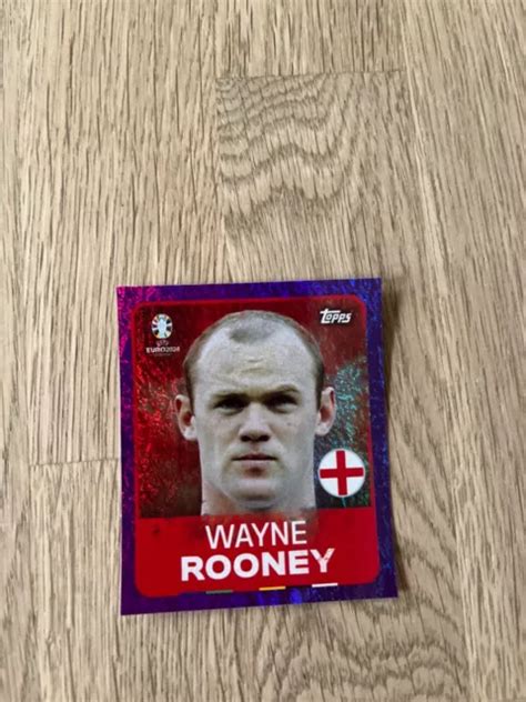 Topps Euro Wayne Rooney Shiny Sticker England Legend Leg