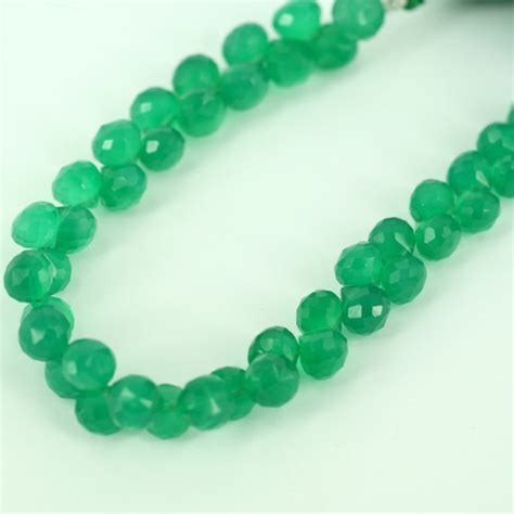 Green Onyx Onion Faceted Beads ZEVER