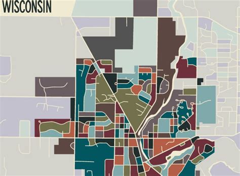 Cedarburg Wisconsin Art Map Print ozaukee County by James | Etsy