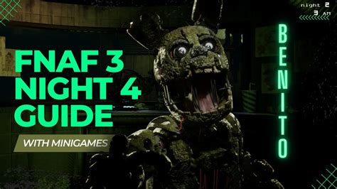 👽 How To Beat Fnaf 3 Night 4 Guide With Minigames Howtofnaf Youtube