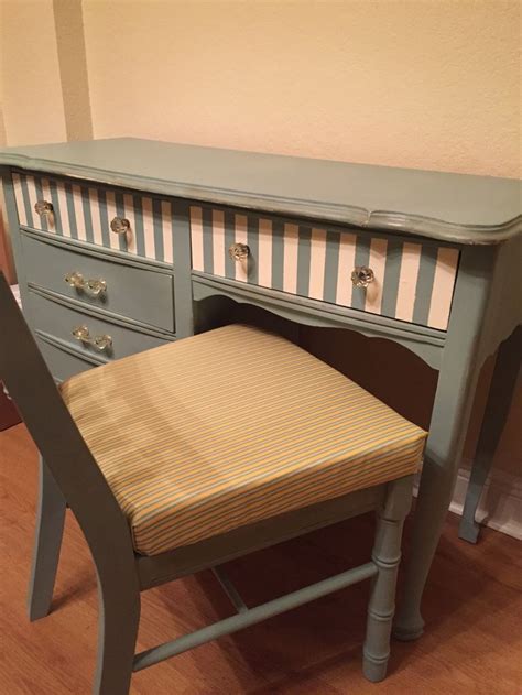 Refinished Desk With Duck Egg Blue Old White Chalk Paint White Chalk