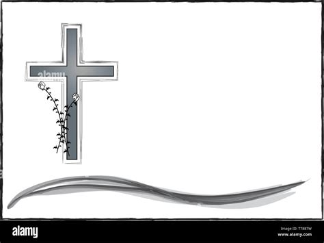 Death Dying Annunciation Grave Grief Cross Vector Funeral Stock