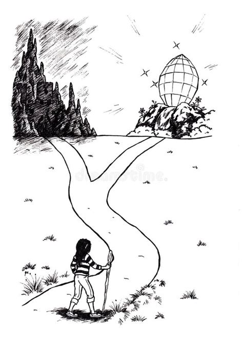 Woman Two Paths Stock Illustrations 32 Woman Two Paths Stock