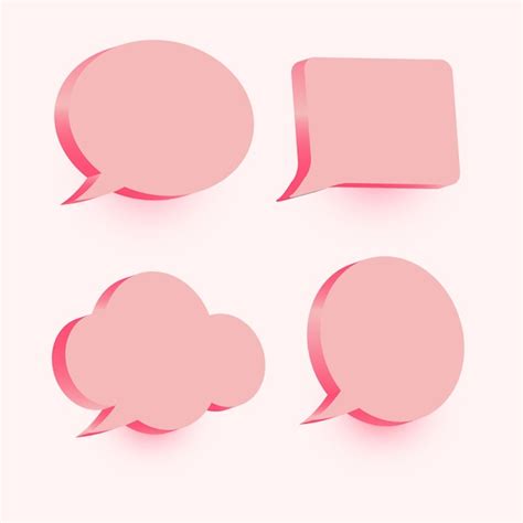 Premium Vector 3d Speech Bubble Chat Set Collection Illustration