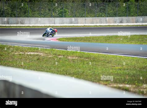 High Speed Motorbike Taking A Curve Stock Photo Alamy