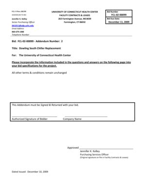 Fillable Online Das State Ct Bid Fcl Addendum Number