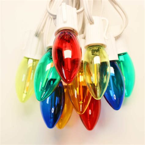 Multicolor C9 LED Bulbs with Filaments – Christmas Light Source