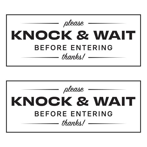 2pk Please Knock Sign for Door Sticker | Please Knock & Wait Before