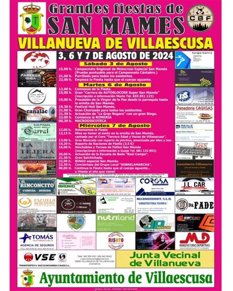 Grandes Fiestas de San Mamés Villanueva de Villaescusa 2024 Miplanhoy