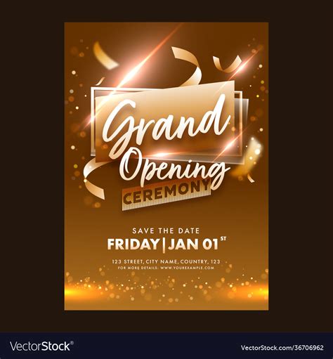 Grand Opening Ceremony Invitation Card Closed Vector Image Off