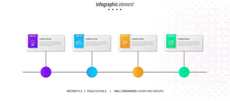 Four Step Arrow Template For Presentation 4 Steps Options Elements Infographic 27493721