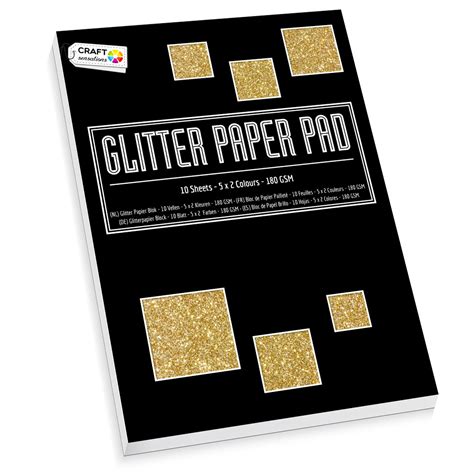 Craft Sensations Glitter Paper A4 10 Sheets Pen Store