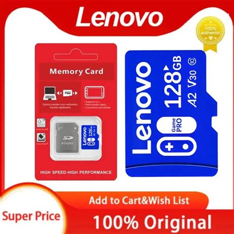 Lenovo Cart O Micro TF SD Cart O De Mem Ria Original 128GB 256GB 512GB