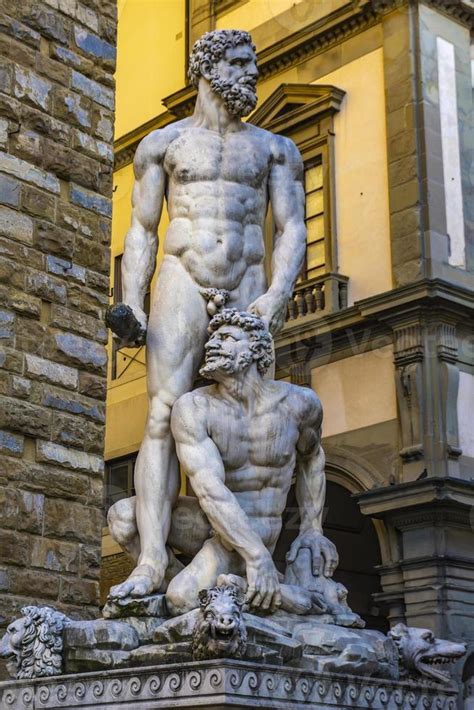 Statue Of Hercules And Cacus At Piazza Del Signoria In Florence Italy