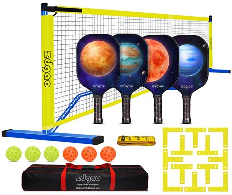 Zdgao Pickleball Set with Net and Paddles for Driveway Backyard, 22 FT ...