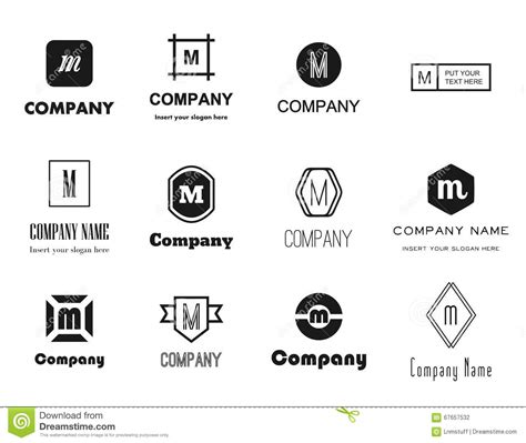 Icone Del Logos Della Lettera M Di Vettore Illustrazione Di Stock