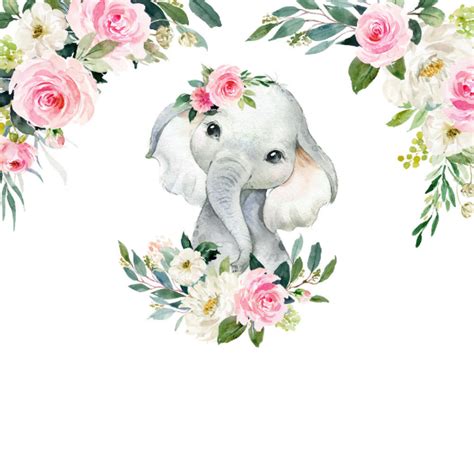 Pink Floral Elephant Baby Shower Thank You Note Zazzle Artofit