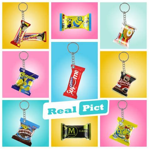 Jual Gantungan Kunci Miniatur Snack Souvenir Pernikahan Unik Gantungan