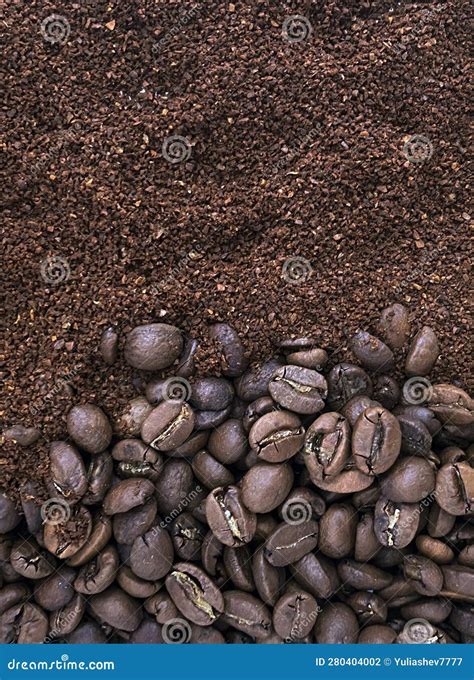 Coffee Beans And Ground Coffee Stock Photo Image Of Freshness Coffea