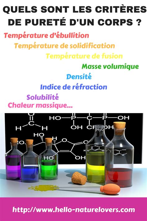 Quels Sont Les Crit Res De Puret D Un Corps Naturelovers