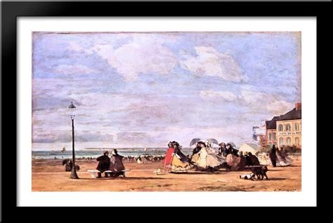 Empress Eugenie On The Beach At Trouville X Large Black Wood Framed