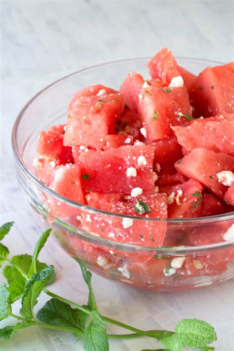 Watermelon Mint And Feta Salad Thestayathomechef