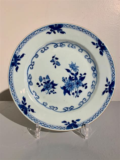 Chinese Export Blue and White Porcelain Plates, Set of 10, 18th Century ...