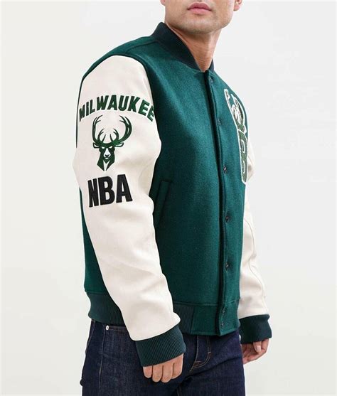 Letterman Green and White Milwaukee Bucks Varsity Jacket - Jackets Expert