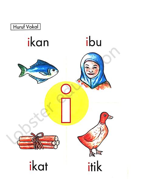 Lobster Education 一年级 马来文 基础 Bahasa Melayu Tadika Tahun Satu Huruf Vokal