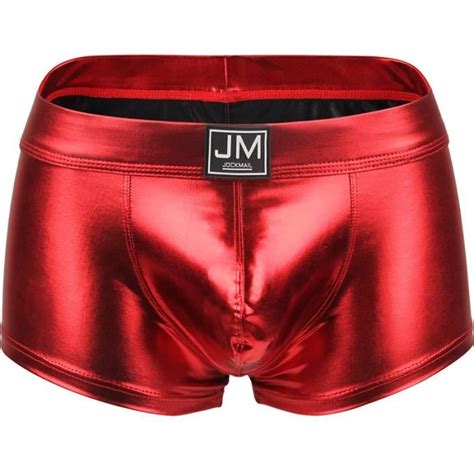 Boxer Shorty Jockmail Boxer Sexy En Cuir Pour Homme U Convexe Grand En